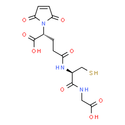 ChemSpider 2D Image | N-[(4S)-4-Carboxy-4-(2,5-dioxo-2,5-dihydro-1H-pyrrol-1-yl)butanoyl]-L-cysteinylglycine | C14H17N3O8S