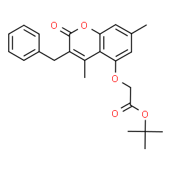 ChemSpider 2D Image | 2-Methyl-2-propanyl [(3-benzyl-4,7-dimethyl-2-oxo-2H-chromen-5-yl)oxy]acetate | C24H26O5
