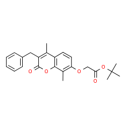 ChemSpider 2D Image | 2-Methyl-2-propanyl [(3-benzyl-4,8-dimethyl-2-oxo-2H-chromen-7-yl)oxy]acetate | C24H26O5