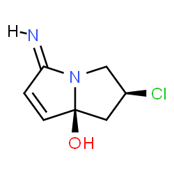 ChemSpider 2D Image | (2S,5E,7aS)-2-Chloro-5-imino-2,3-dihydro-1H-pyrrolizin-7a(5H)-ol | C7H9ClN2O
