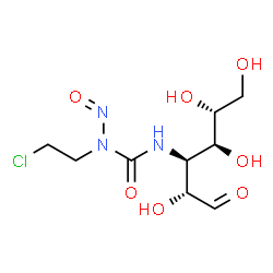 ChemSpider 2D Image | 3-{[(2-Chloroethyl)(nitroso)carbamoyl]amino}-3-deoxy-D-glucose | C9H16ClN3O7