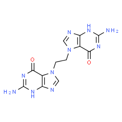 ChemSpider 2D Image | 7,7'-(1,2-Ethanediyl)bis(2-amino-3,7-dihydro-6H-purin-6-one) | C12H12N10O2