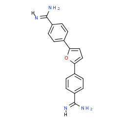 ChemSpider 2D Image | 2,5-bis(4-amidinophenyl)furan | C18H16N4O