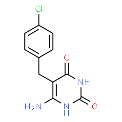 ChemSpider 2D Image | 6-Amino-5-(4-chlorobenzyl)-2,4(1H,3H)-pyrimidinedione | C11H10ClN3O2