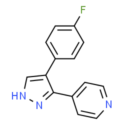 ChemSpider 2D Image | 4-[4-(4-Fluorophenyl)-1H-pyrazol-3-yl]pyridine | C14H10FN3