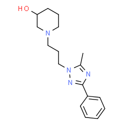 ChemSpider 2D Image | 1-[3-(5-Methyl-3-phenyl-1H-1,2,4-triazol-1-yl)propyl]-3-piperidinol | C17H24N4O
