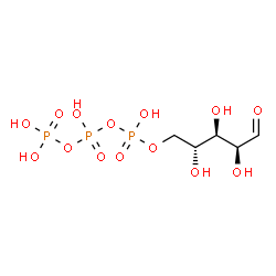 ChemSpider 2D Image | 5-O-(Hydroxy{[hydroxy(phosphonooxy)phosphoryl]oxy}phosphoryl)-D-arabinose | C5H13O14P3