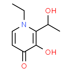 ChemSpider 2D Image | 1-Ethyl-3-hydroxy-2-(1-hydroxyethyl)-4(1H)-pyridinone | C9H13NO3