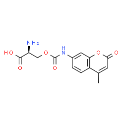 ChemSpider 2D Image | O-[(4-Methyl-2-oxo-2H-chromen-7-yl)carbamoyl]-L-serine | C14H14N2O6