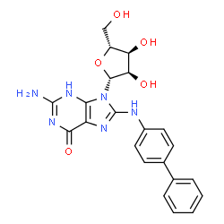 ChemSpider 2D Image | 8-(4-Biphenylylamino)guanosine | C22H22N6O5