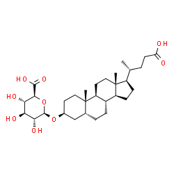 ChemSpider 2D Image | (3beta,5beta)-24-Hydroxy-24-oxocholan-3-yl beta-D-glucopyranosiduronic acid | C30H48O9