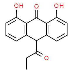 ChemSpider 2D Image | 1,8-Dihydroxy-10-propionyl-9(10H)-anthracenone | C17H14O4