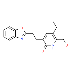 ChemSpider 2D Image | 3-[2-(1,3-Benzoxazol-2-yl)ethyl]-5-ethyl-6-(hydroxymethyl)-2(1H)-pyridinone | C17H18N2O3