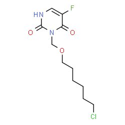 ChemSpider 2D Image | 3-{[(6-Chlorohexyl)oxy]methyl}-5-fluoro-2,4(1H,3H)-pyrimidinedione | C11H16ClFN2O3