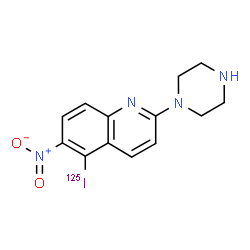 ChemSpider 2D Image | 5-(~125~I)Iodo-6-nitro-2-(1-piperazinyl)quinoline | C13H13125IN4O2