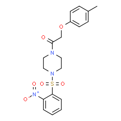 ChemSpider 2D Image | 2-(4-Methylphenoxy)-1-{4-[(2-nitrophenyl)sulfonyl]-1-piperazinyl}ethanone | C19H21N3O6S