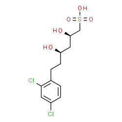 ChemSpider 2D Image | (2R,4R)-6-(2,4-Dichlorophenyl)-2,4-dihydroxy-1-hexanesulfonic acid | C12H16Cl2O5S