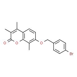 ChemSpider 2D Image | 7-[(4-Bromobenzyl)oxy]-3,4,8-trimethyl-2H-chromen-2-one | C19H17BrO3