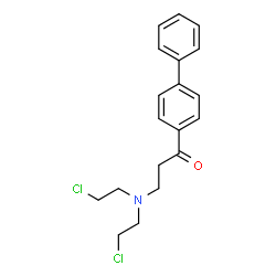 ChemSpider 2D Image | 1-(4-Biphenylyl)-3-[bis(2-chloroethyl)amino]-1-propanone | C19H21Cl2NO