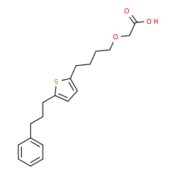ChemSpider 2D Image | {4-[5-(3-Phenylpropyl)-2-thienyl]butoxy}acetic acid | C19H24O3S