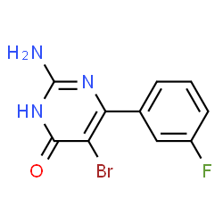 ChemSpider 2D Image | 2-Amino-5-bromo-6-(3-fluorophenyl)-4(1H)-pyrimidinone | C10H7BrFN3O