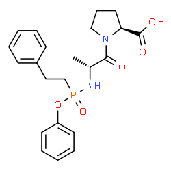 ChemSpider 2D Image | N-[Phenoxy(2-phenylethyl)phosphoryl]-L-alanyl-L-proline | C22H27N2O5P