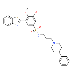 ChemSpider 2D Image | 3-(2-Benzothiazolyl)-4,5-dimethoxy-N-(3-(4-phenylpiperidinyl)propyl)benzenesulfonamide | C29H33N3O4S2
