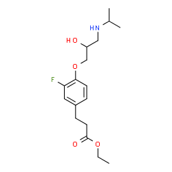 ChemSpider 2D Image | Ethyl 3-{3-fluoro-4-[2-hydroxy-3-(isopropylamino)propoxy]phenyl}propanoate | C17H26FNO4