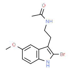 ChemSpider 2D Image | N-(2-(2-Bromo-5-methoxy-1H-indol-3-yl)ethyl)acetamide | C13H15BrN2O2