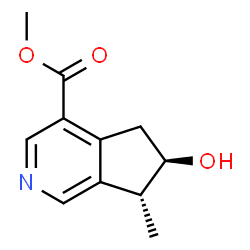 ChemSpider 2D Image | Methyl (6R,7R)-6-hydroxy-7-methyl-6,7-dihydro-5H-cyclopenta[c]pyridine-4-carboxylate | C11H13NO3