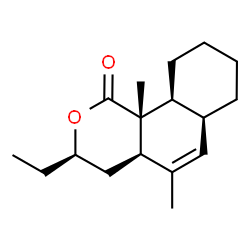 ChemSpider 2D Image | (3R,4aR,6aS,10aS,10bR)-3-Ethyl-5,10b-dimethyl-3,4,4a,6a,7,8,9,10,10a,10b-decahydro-1H-benzo[h]isochromen-1-one | C17H26O2