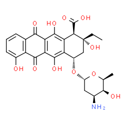 ChemSpider 2D Image | 10-Carboxy-13-deoxycarminomycin | C27H29NO11