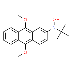 ChemSpider 2D Image | N-Hydroxy-9,10-dimethoxy-N-(2-methyl-2-propanyl)-2-anthracenamine | C20H23NO3