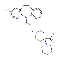 ChemSpider 2D Image | 1'-[3-(2-Hydroxy-10,11-dihydro-5H-dibenzo[b,f]azepin-5-yl)propyl]-1,4'-bipiperidine-4'-carboxamide | C28H38N4O2
