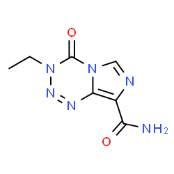 ChemSpider 2D Image | 3-Ethyl-4-oxo-3,4-dihydroimidazo[5,1-d][1,2,3,5]tetrazine-8-carboxamide | C7H8N6O2