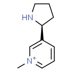 ChemSpider 2D Image | 1-Methyl-3-[(2S)-2-pyrrolidinyl]pyridinium | C10H15N2