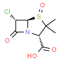 ChemSpider 2D Image | (2S,5R,6S)-6-Chloro-3,3-dimethyl-7-oxo-4-thia-1-azabicyclo[3.2.0]heptane-2-carboxylic acid 4-oxide | C8H10ClNO4S