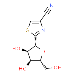 ChemSpider 2D Image | 2-(beta-D-Ribofuranosyl)thiazole-4-carbonitrile | C9H10N2O4S