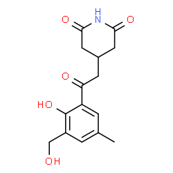 ChemSpider 2D Image | 4-{2-[2-Hydroxy-3-(hydroxymethyl)-5-methylphenyl]-2-oxoethyl}-2,6-piperidinedione | C15H17NO5