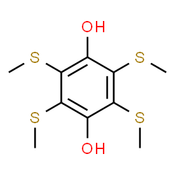 ChemSpider 2D Image | 2,3,5,6-Tetrakis(methylsulfanyl)-1,4-benzenediol | C10H14O2S4