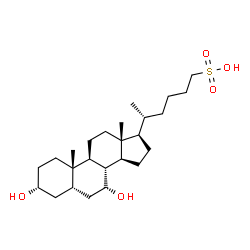 ChemSpider 2D Image | (5R)-5-[(3R,5S,7R,8R,9S,10S,13R,14S,17R)-3,7-Dihydroxy-10,13-dimethylhexadecahydro-1H-cyclopenta[a]phenanthren-17-yl]-1-hexanesulfonic acid | C25H44O5S