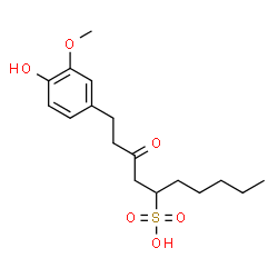 ChemSpider 2D Image | 1-(4-Hydroxy-3-methoxyphenyl)-3-oxo-5-decanesulfonic acid | C17H26O6S