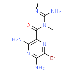 ChemSpider 2D Image | 3,5-Diamino-6-bromo-N-carbamimidoyl-N-methyl-2-pyrazinecarboxamide | C7H10BrN7O