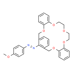 ChemSpider 2D Image | Diazene, (4-methoxyphenyl)(19,20,22,23-tetrahydro-12H-7,11-metheno-6H-dibenzo(b,k)(1,4,7,10,13)pentaoxacycloeicosin-25-yl)-, (E)- | C31H30N2O6