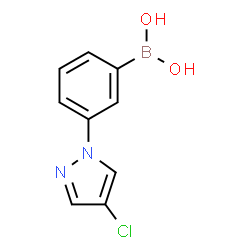 ChemSpider 2D Image | [3-(4-Chloro-1H-pyrazol-1-yl)phenyl]boronic acid | C9H8BClN2O2
