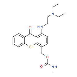 ChemSpider 2D Image | (1-{[2-(Diethylamino)ethyl]amino}-9-oxo-9H-thioxanthen-4-yl)methyl methylcarbamate | C22H27N3O3S