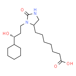 ChemSpider 2D Image | 7-{3-[(3R)-3-Cyclohexyl-3-hydroxypropyl]-2-oxo-4-imidazolidinyl}heptanoic acid | C19H34N2O4