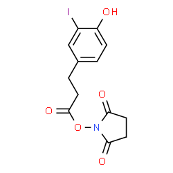 ChemSpider 2D Image | 1-{[3-(4-Hydroxy-3-iodophenyl)propanoyl]oxy}-2,5-pyrrolidinedione | C13H12INO5