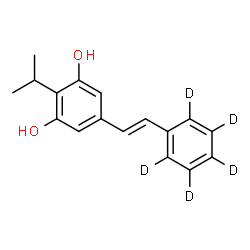 ChemSpider 2D Image | 2-Isopropyl-5-[(E)-2-(~2~H_5_)phenylvinyl]-1,3-benzenediol | C17H13D5O2