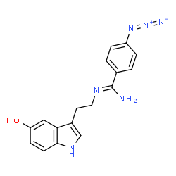 ChemSpider 2D Image | 4-Azido-N'-[2-(5-hydroxy-1H-indol-3-yl)ethyl]benzenecarboximidamide | C17H16N6O